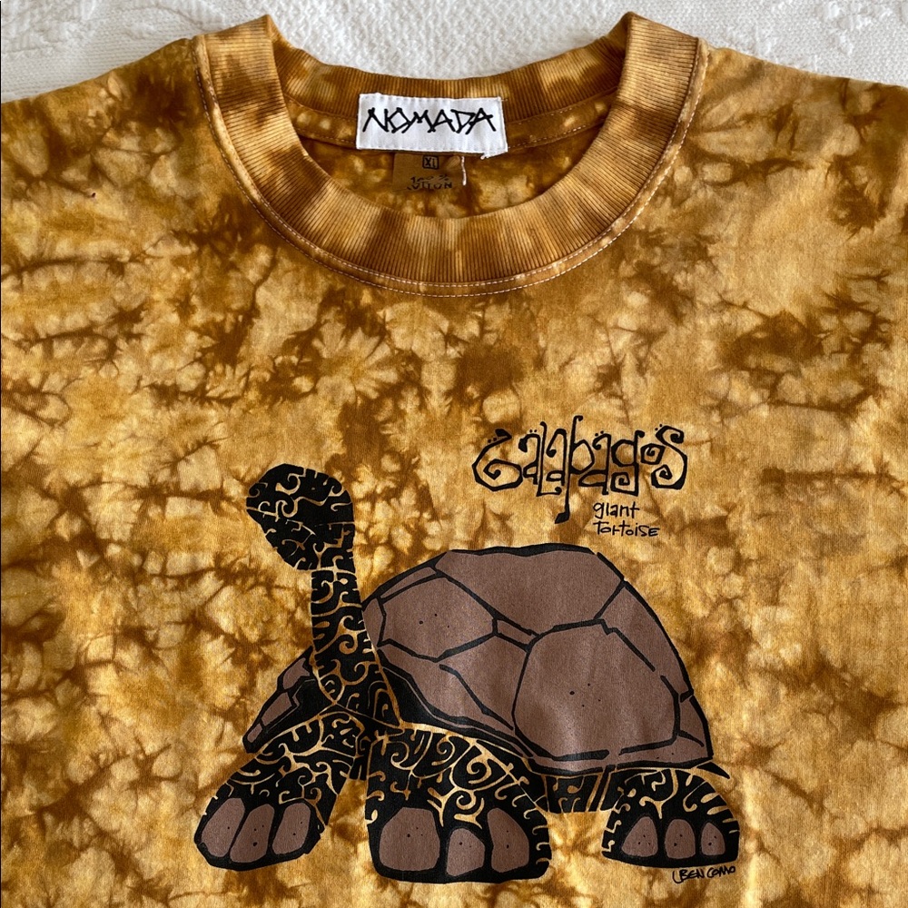 Nomada Yellow Tie-Dye Turtle Short Sleeve Tee 100% cotton. - Picture 2 of 4